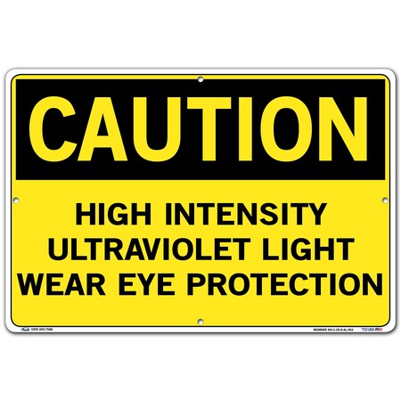 Vestil Sign, Caution, 18.5x12.5", Aluminum, .063, SI-C-39-D-AL-063 SI-C-39-D-AL-063